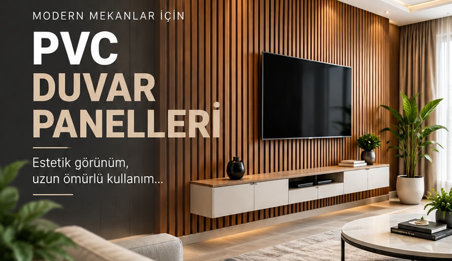 Modern iç mekânda dekoratif PVC duvar paneli kaplama uygulaması